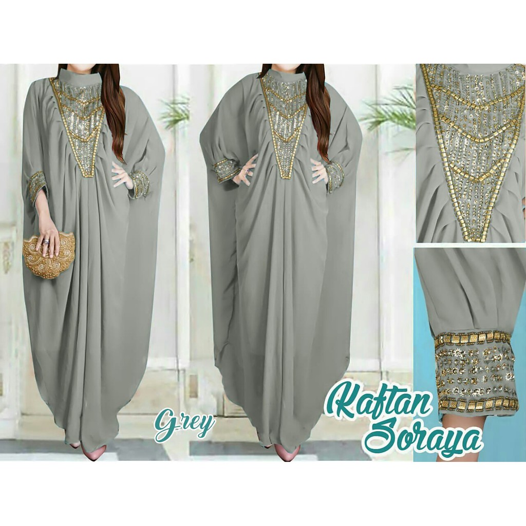 Arnis Soraya Kaftan Jumbo full Payet Gold Mewah