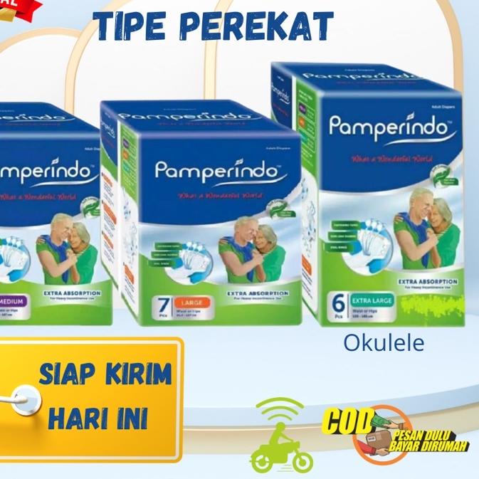 ✥ POPOK DEWASA PAMPERINDO ADULT DIAPERS PEREKAT PAMPERINDO M L XL ✴