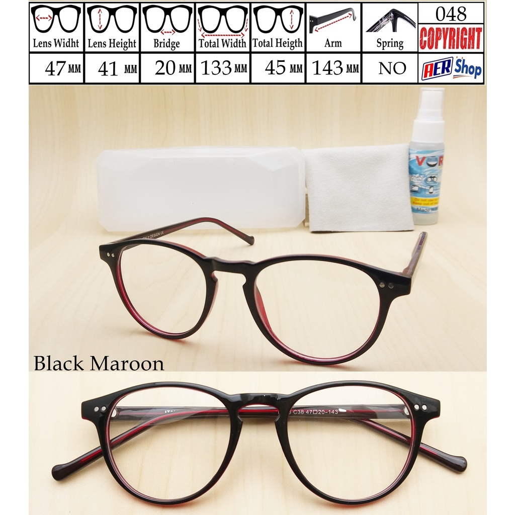 B-048. Kacamata korea frame kacamata minus VINTAGE bulat kacamata minus retro