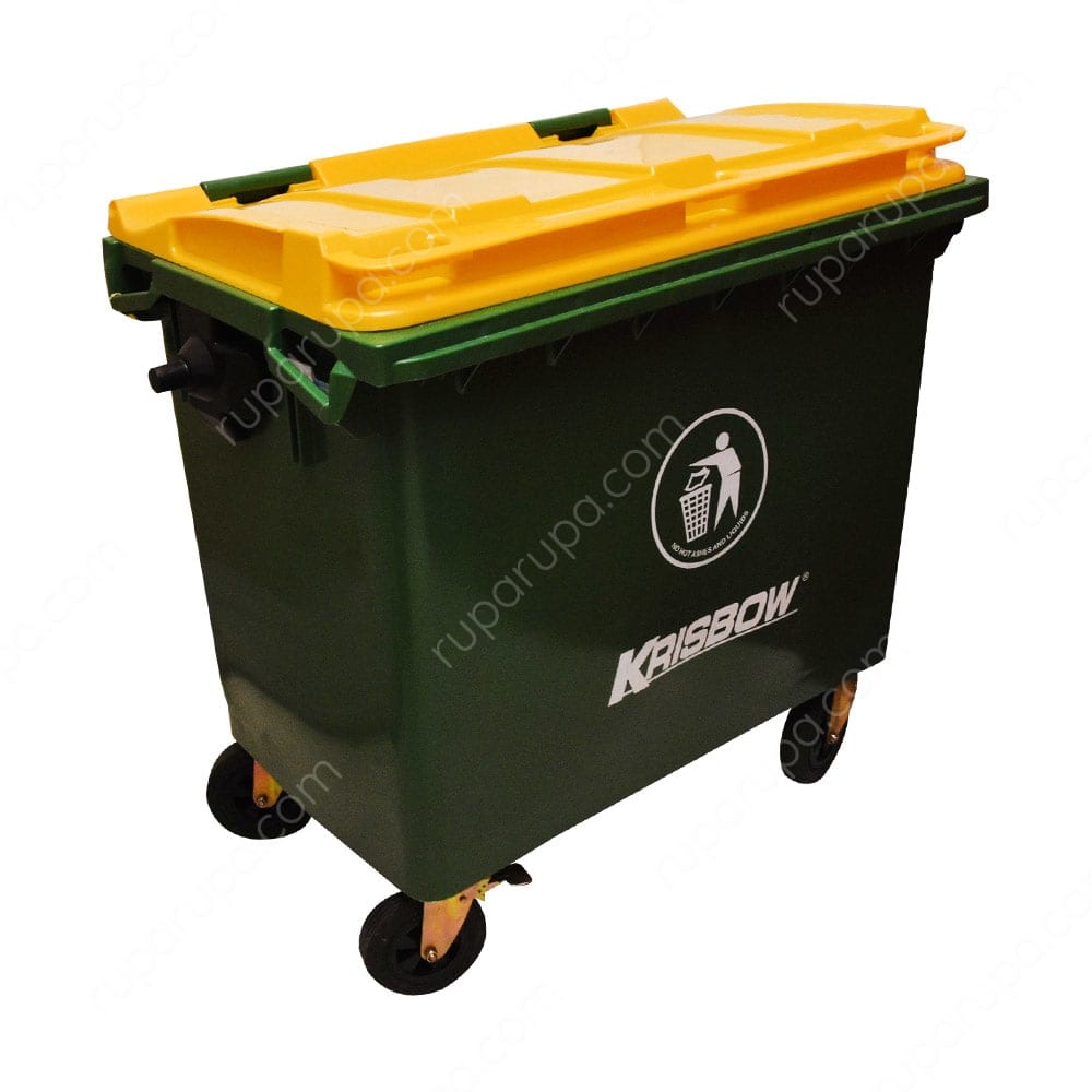 Krisbow Tempat Sampah Besar Plastik Outdoor 660 liter Dustbin Roda