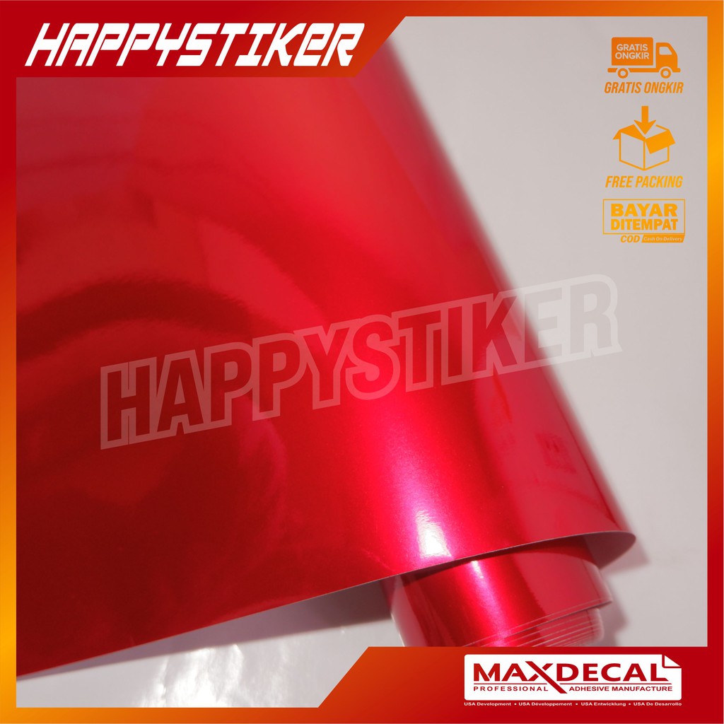 Sticker skotlet maxdecal merah candy / sticker merah metalik / skotlet red candy / sticker candytone