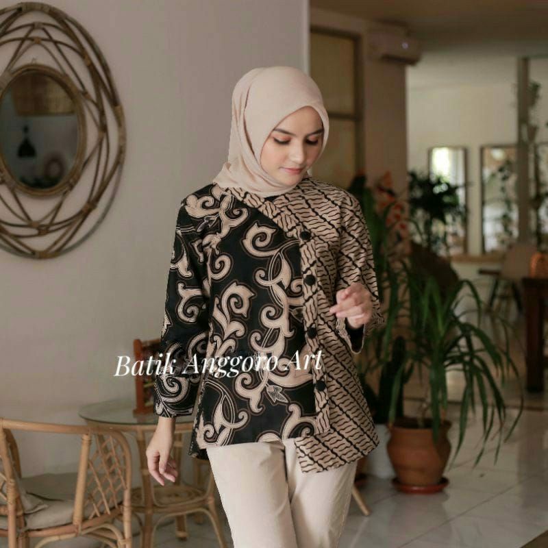 BAJU BATIK WANITA MODERN MONALISA GENES M,L,XL asli PEKALONGAN