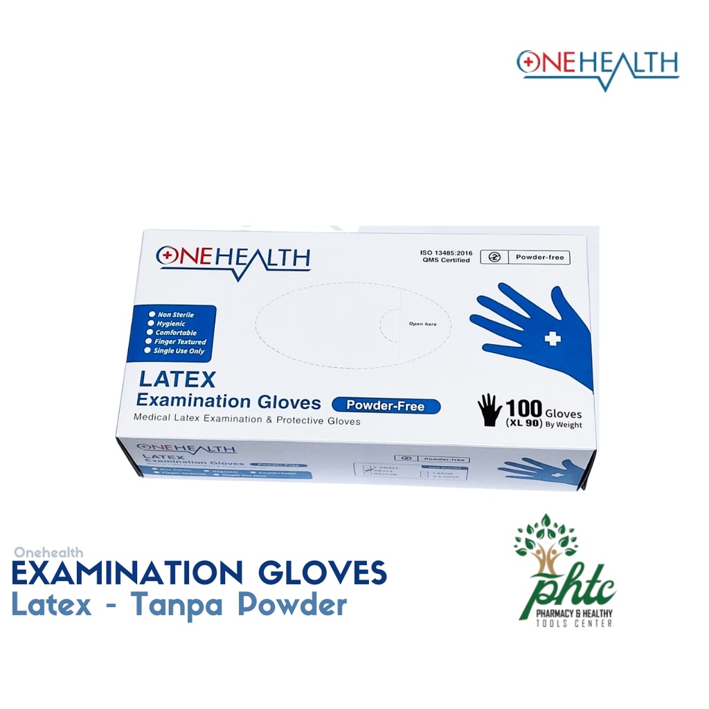 ONEHEALTH Sarung Tangan Tanpa Powder l Examination Latex Free Powder - Putih