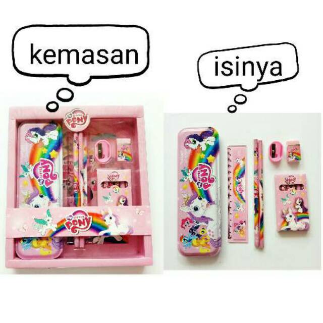 

Study studi set alat tulis set perlatan anak sekolah tempat pensil karakter kuda poni my little pony
