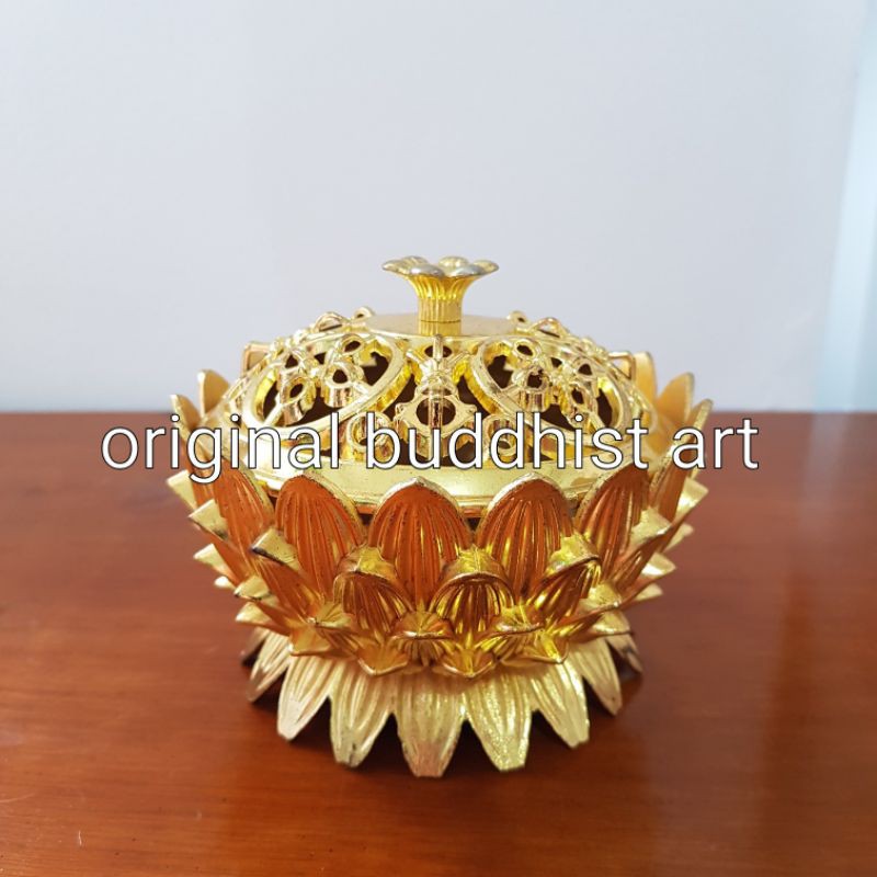 tempat bakar dupa kerucut logam chrome jumbo