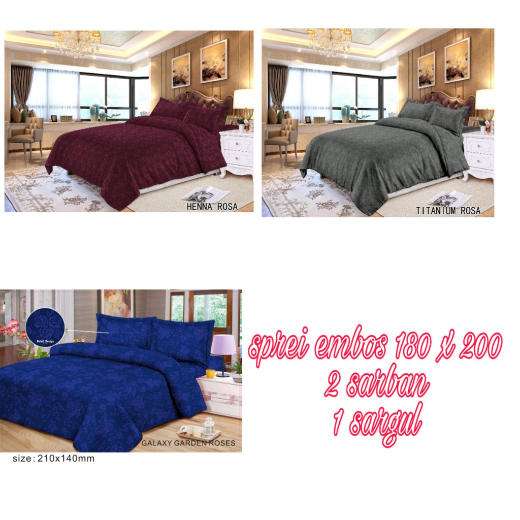 Sprei embos polos UK 180 x 200 free sarban sargul