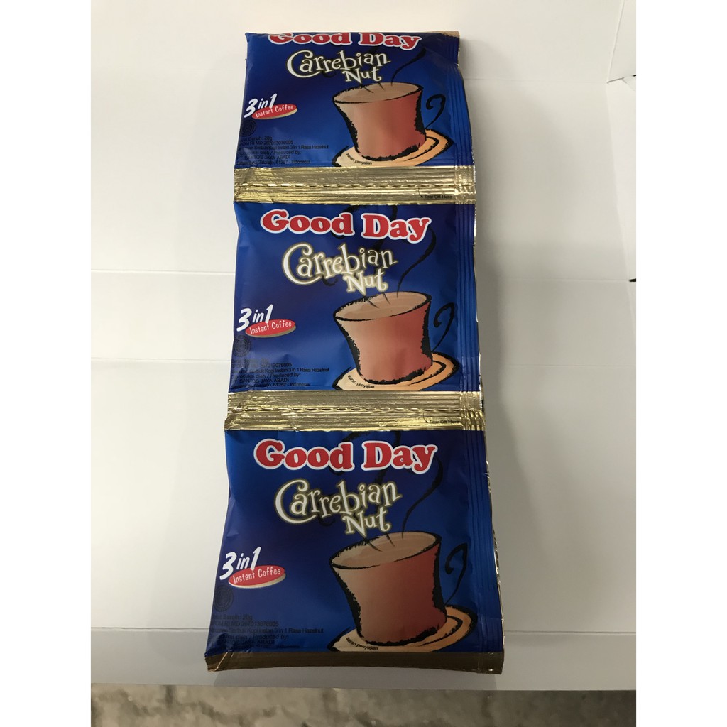 

PROMO GOOD DAY CARREBIAN NUT 1 RENCENG 10 SACHET BUNGKUS / GOODDAY BIRU TUA TERMURAH