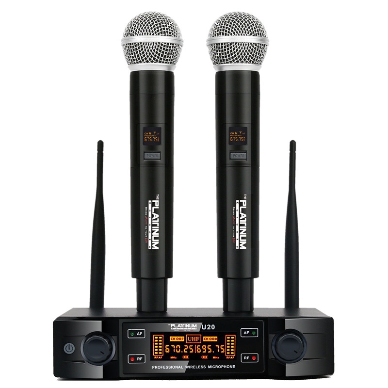 Mikrofon Nirkabel Profesional Mikrofon Karaoke Genggam Frekuensi Dapat Disesuaikan 80M Untuk Pesta Panggung Acara Pertemuan Gereja-6