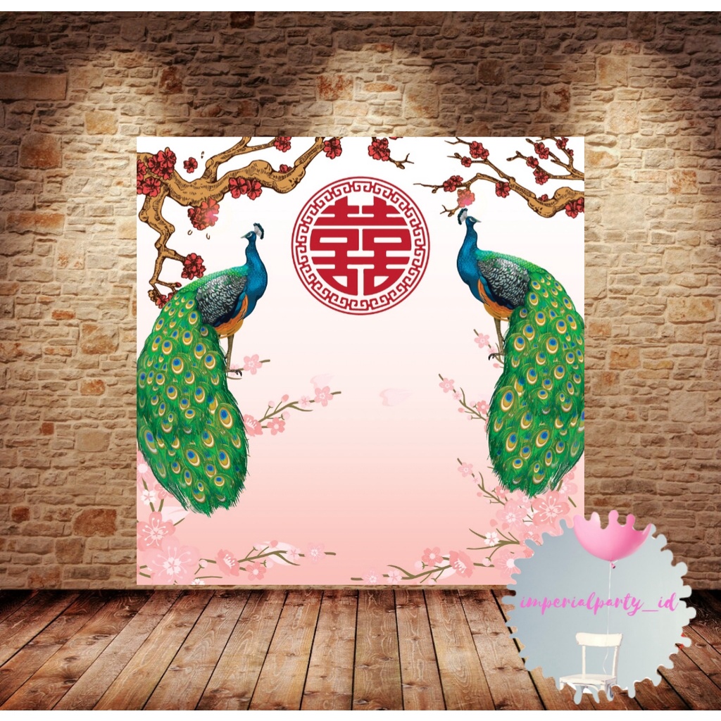 Custom Backdrop Banner Spanduk Lamaran Sangjit Tunangan Shuangxi Simple 5
