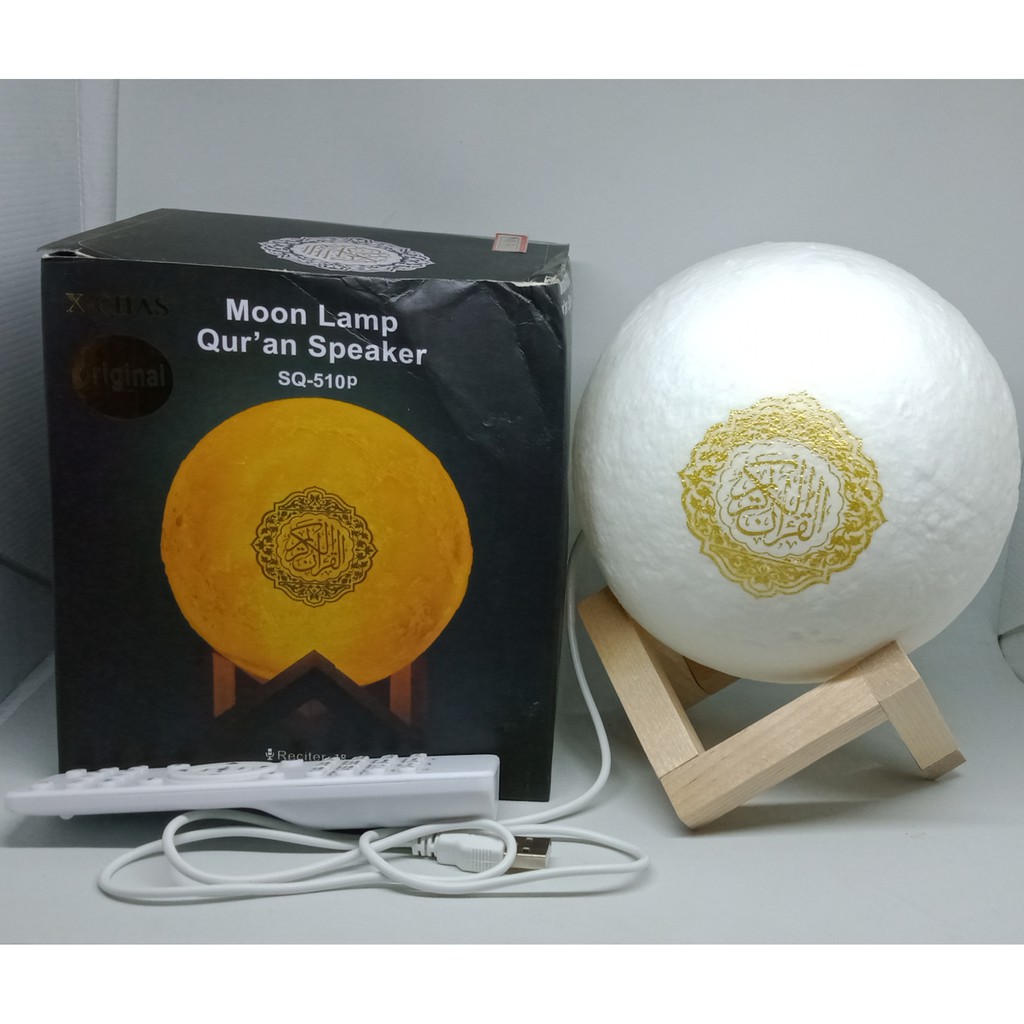 Moon Lamp Lampu Bulan 3D LMP004 Lampu Hias 7 Warna RGB Speaker Quran Ukuran 15 Cm