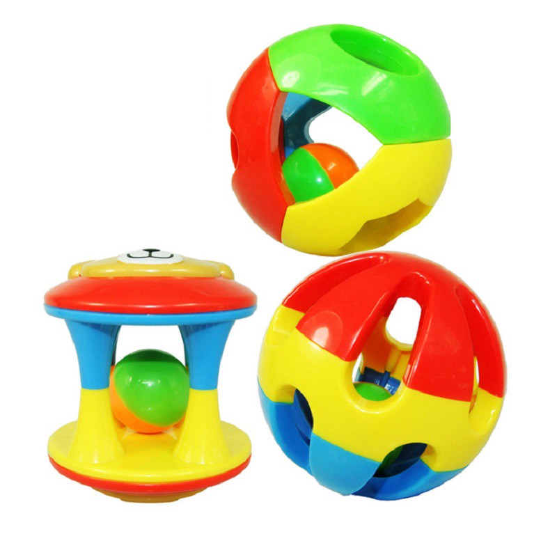 Set 3 pcs Bola Rattle Mainan Kerincingan Bayi