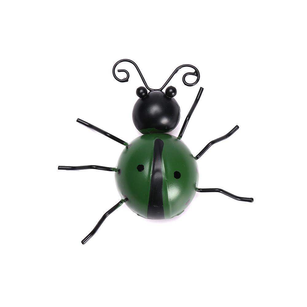 Chookyy Metal Ladybugs Teras Rumput Pagar Dinding Patung Lucu Dekorasi Outdoor Taman Wall Decor