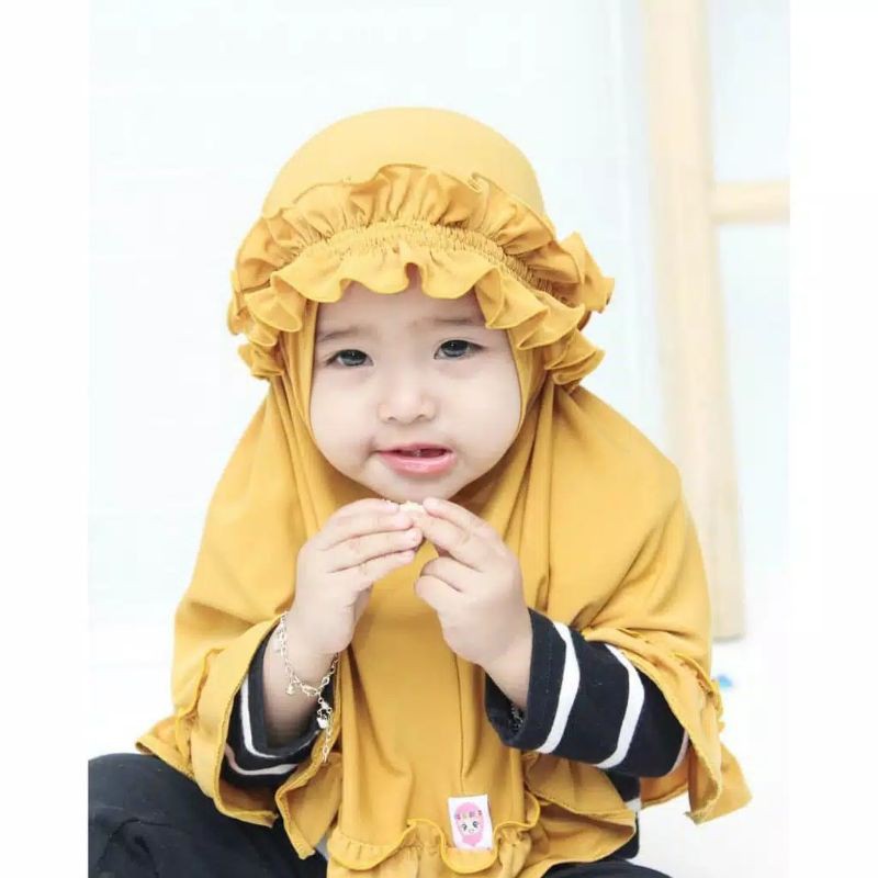 SD - JILBAB ANAK RAINA KRIWIL 0-3 TAHUN BAHAN JERSEY ADEM