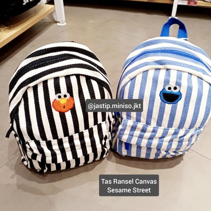 Bag Canvas - Miniso X Sesame Street Tas Ransel Canvas (35X25X12Cm)