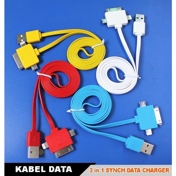 Kabel Data Fast Charging 3 in 1 Micro / Lightning / iPad