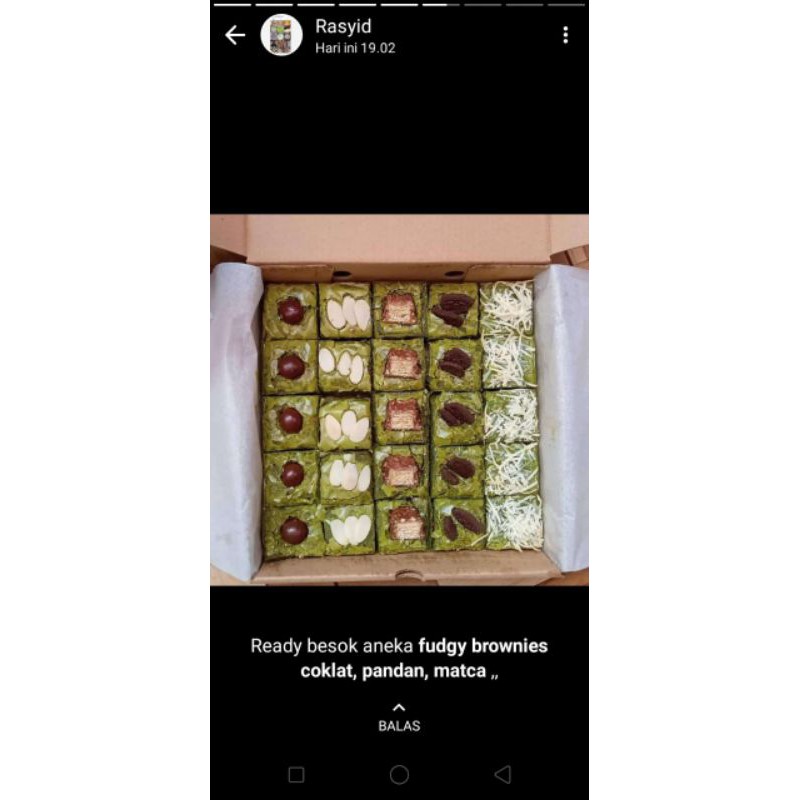 

fudgy brownies pandan dan matca