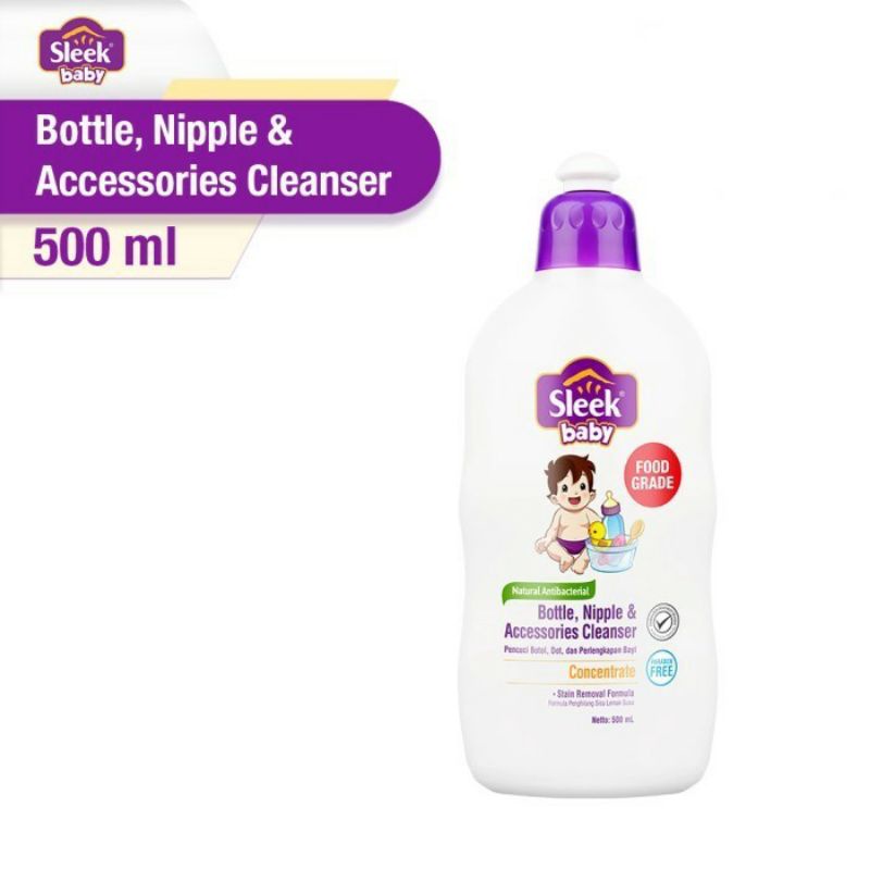 SLEEK Baby Bottle, Nipple &amp; Accessories Cleanser 500ml - sabun cuci botol