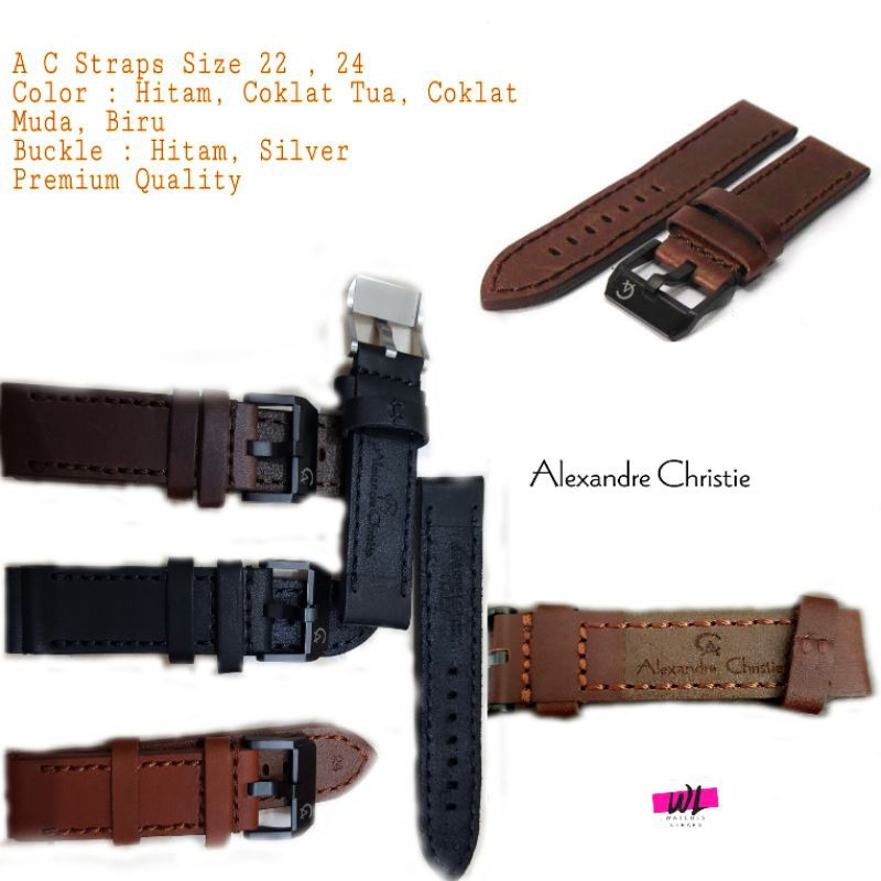 Tali Jam Alexandre Christie Strap AC 9205 Tali Kulit Alexandre Original