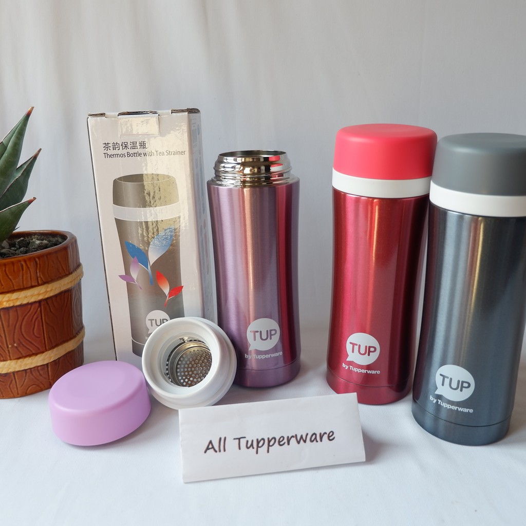 thermos bottle with tea strainer tupperware