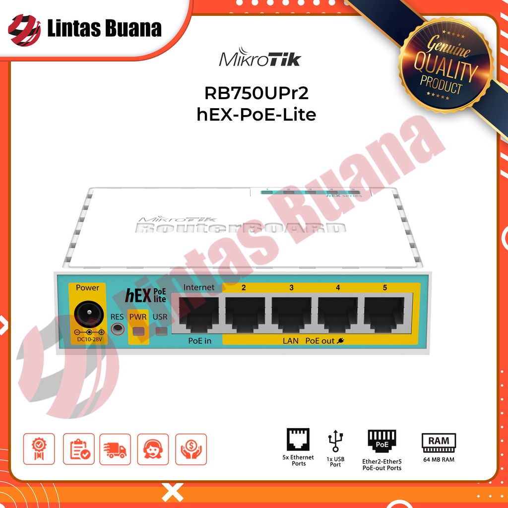 Mikrotik Router RB750UPr2 -hEX-PoE-Lite