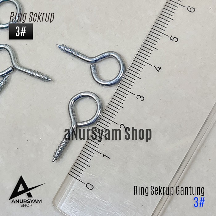 Sekrup Ring Gantungan 3# 2.5 cm / Sekrup Figura / Ring Skrup