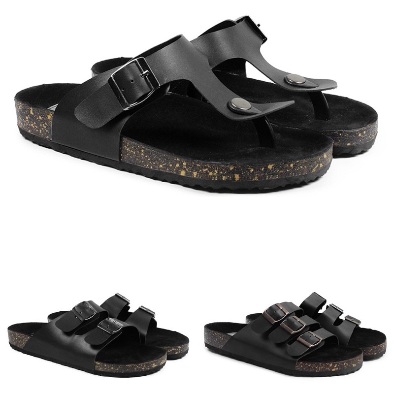 SANDAL KULIT PRIA CASUAL JAPIT SLOP SANDAL PUYUH ORIGINAL + BOX SENDAL CARVIL TRENDY KEKINIAN SLIDE SLIP ON