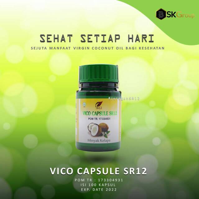 VICO CAPSUL SR 12 100 kapsul/vico capsul sr12/sejuta manfaat virgin coconut oil bagi kesehatan/vico