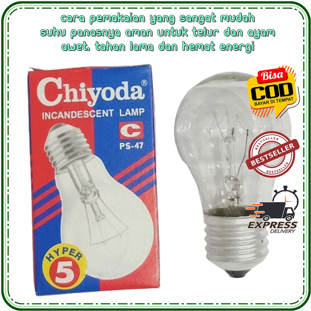 CHIYODA BOHLAM 5WATT PS-47 BOHLAM LAMPU PIJAR 5W CLEAR / CHIYODA BULB 5 WATT CHIYODA LIMA WATT BOHLA