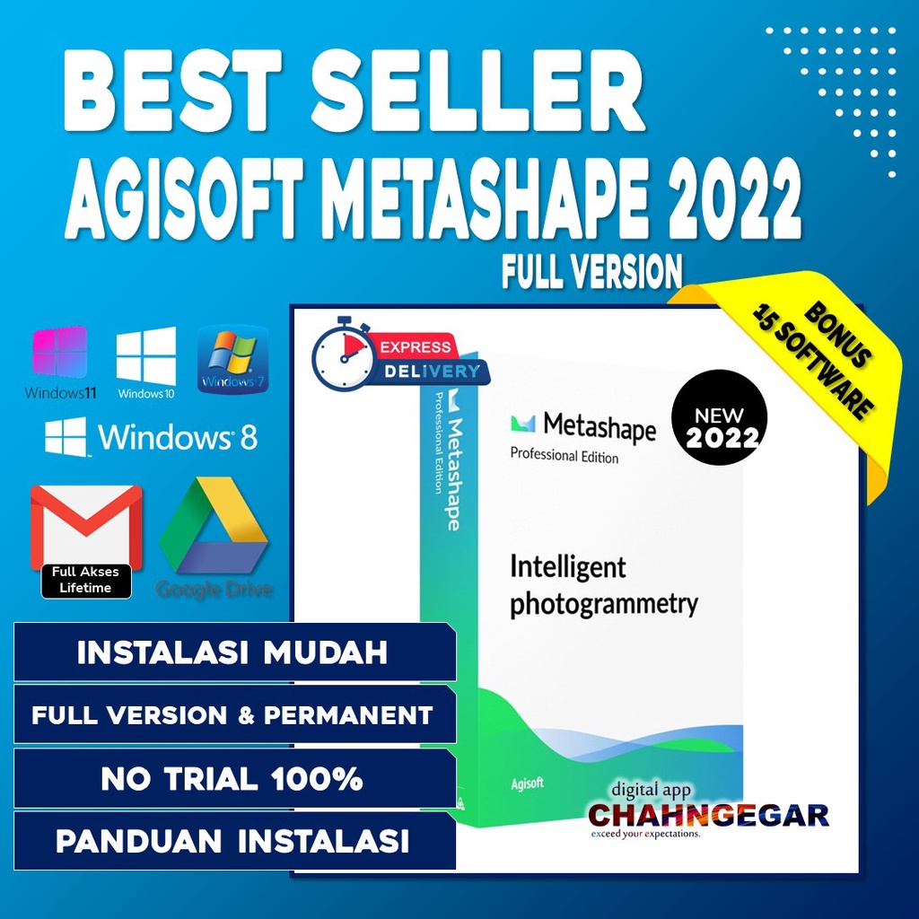 Agisoft Metashape Pro 2023 Full Version  Lisensi lifetime Software Design untuk photogrammetry Process digital images and generate 3D spatial data