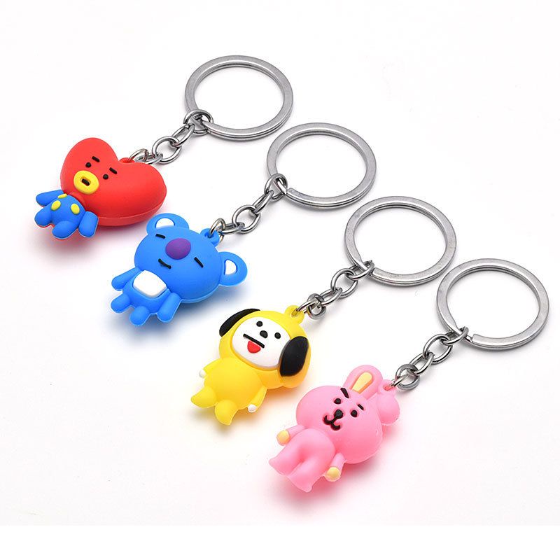 TERMURAH!! COD Gantungan Kunci BTS Bt21 Karakter Anak Bandul Karet Lucu