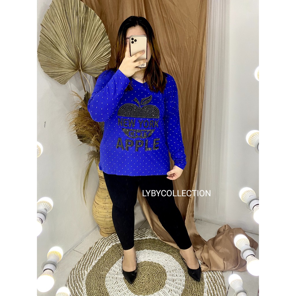 Blouse spandek ld 120c APPLE NYC / kaos oversize wanita / kaos wanita jumbo / blouse kantor jumbo