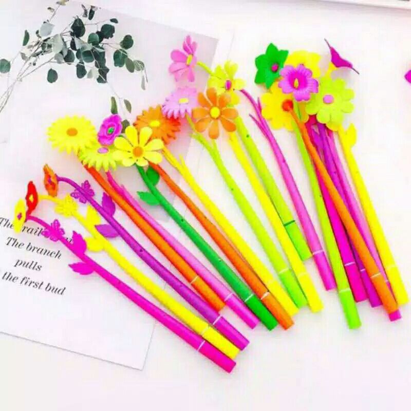 

pulpen gel motif bunga..(pak an12)