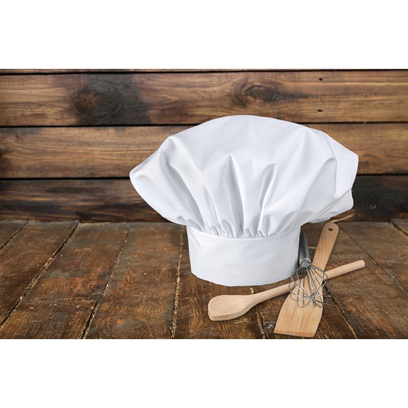 Topi chef Jamur/Chef Hat/Topi Koki Dewasa Full Cotton Putih