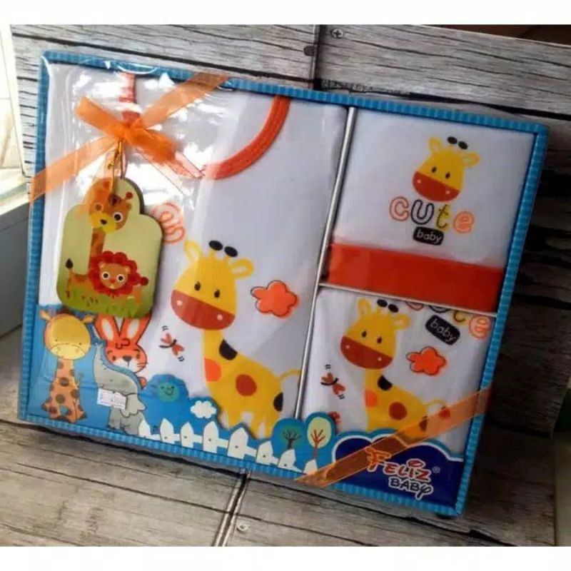 BABY GIFT SET FELIZ BIRU-BABY SET FELIZ BIRU-BABY SET BAJU DUS FELIZ BIRU-KADO BAJU BAYI BARU LAHIR