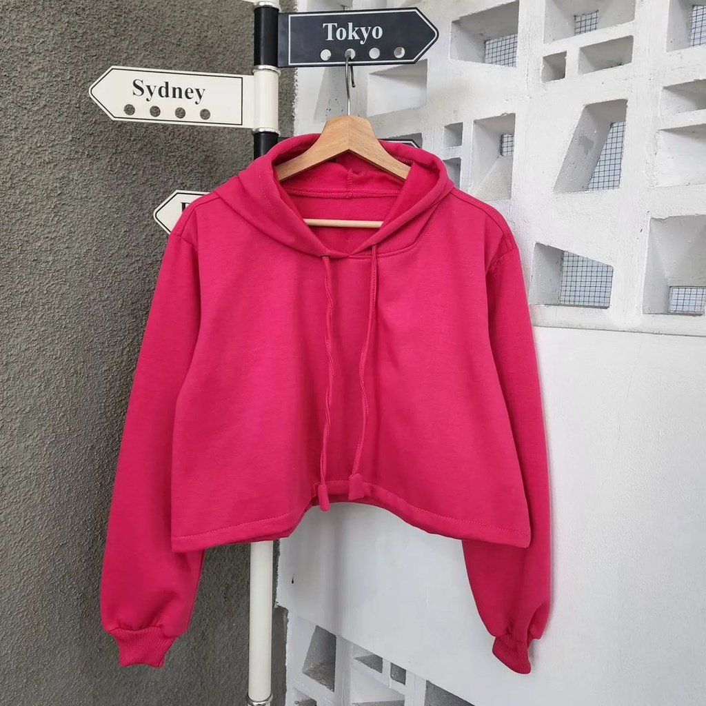 COLOR BRIGHT Croope Sweater Hoodie Oversize | Basic Switer Jacket Wanita Terbaru Termodis Style Cassual Fashion Korean