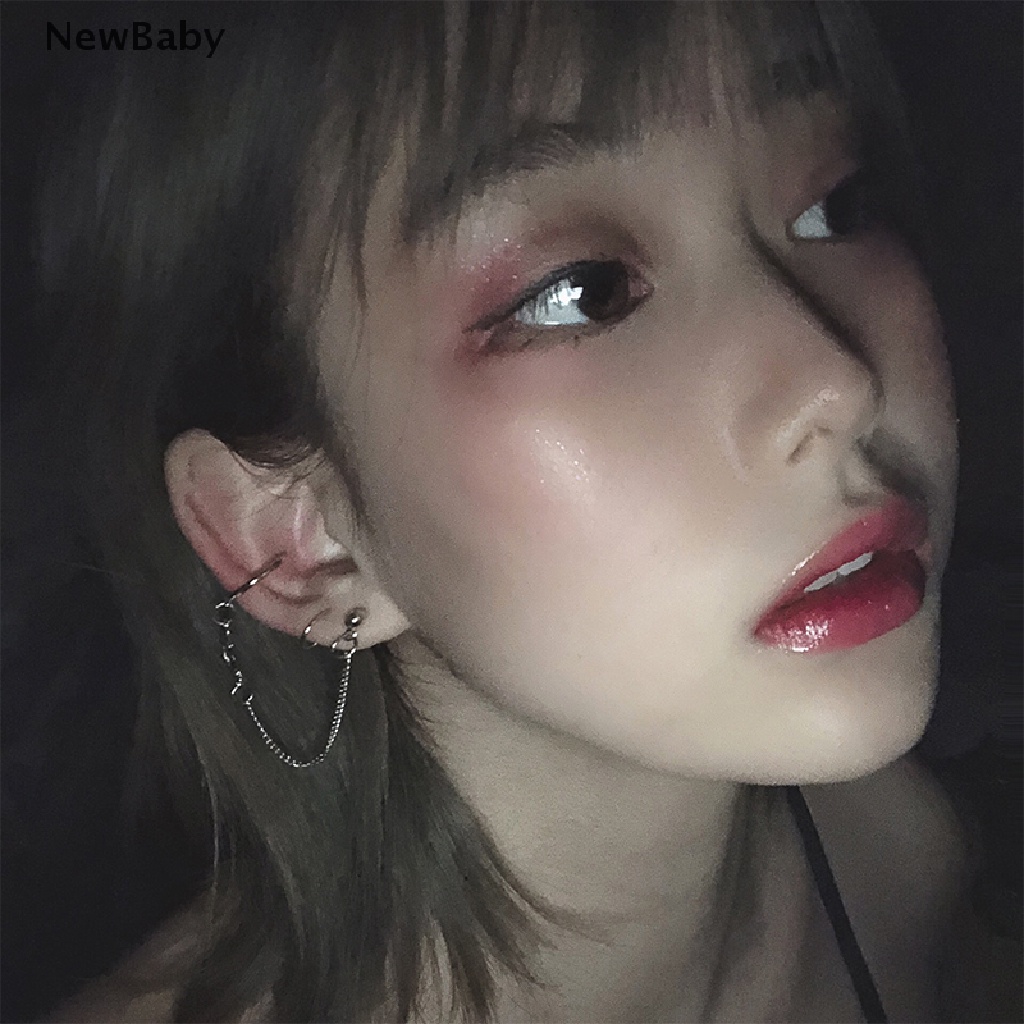 Anting Bentuk Bulan Model Hollow Out Irregular Gaya Punk Korea Untuk Wanita