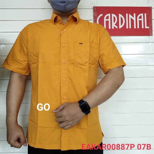 gof CRB CARDINAL KEMEJA BIG SIZE POLOS Pakaian Pria Hem Reguler Kemeja Jumbo Extra Mama Size Lengan Pendek