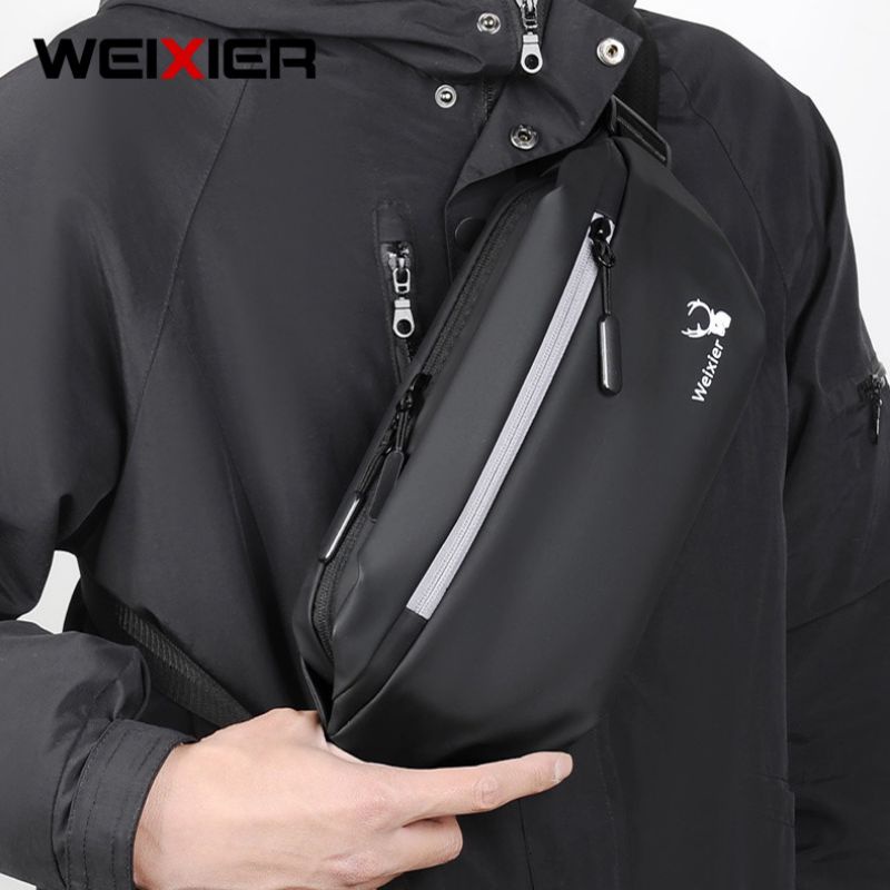 WEIXIER 9563 original Tas Selempang Dada Pria Waist Bag Anti Air