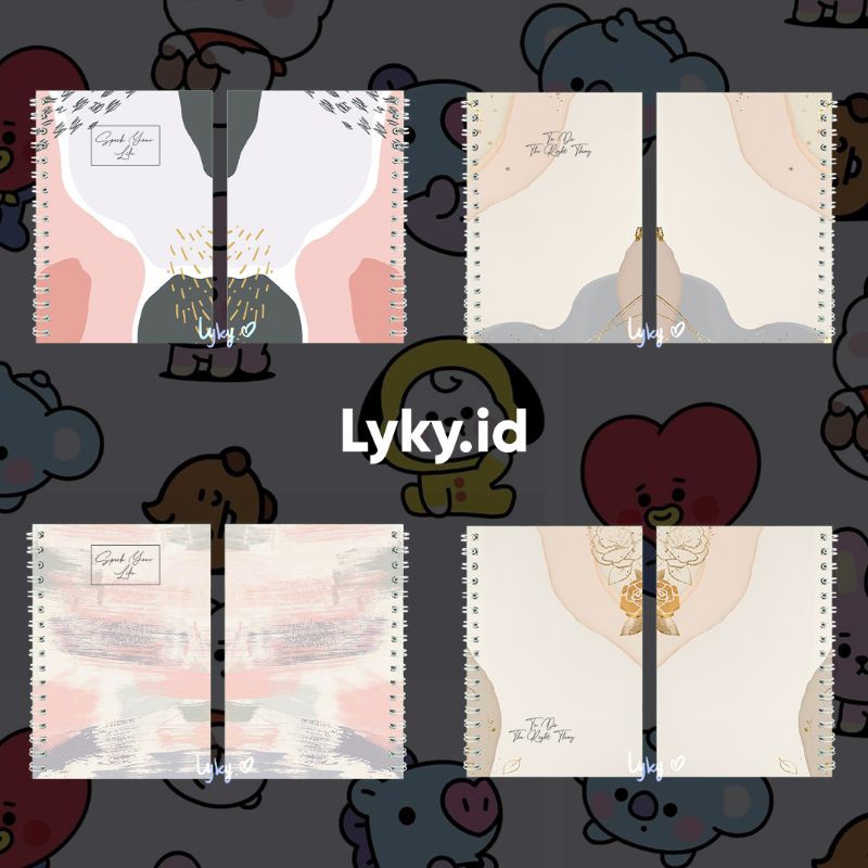 

Notebook/jurnal A5 motif abstrak grid-dot-polos