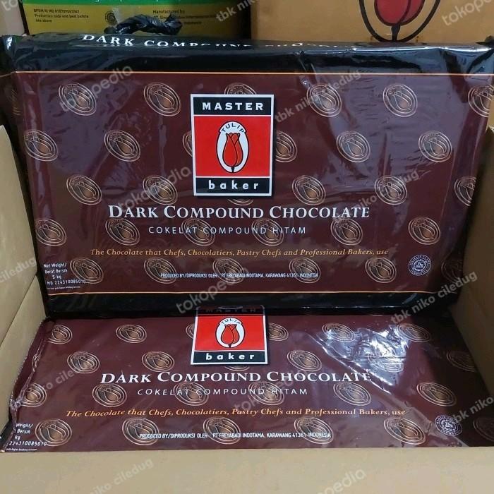 

Bahan Kue Dark Compound Chocolate Tulip Master Baker 5 Kg Khusus Grab Dan Gojek