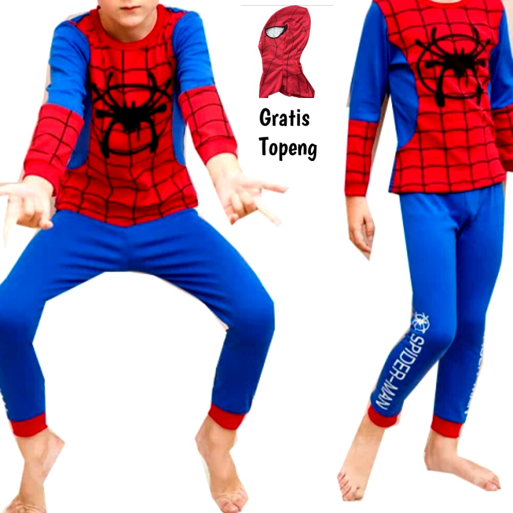 Baju Anak Topeng Spiderman Laki Laki Import