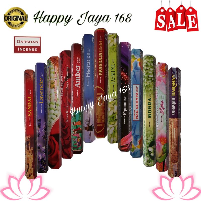 Dupa Hio India HEXAGONAL DARSHAN INCENSE Hitam 20 batang 23 cm