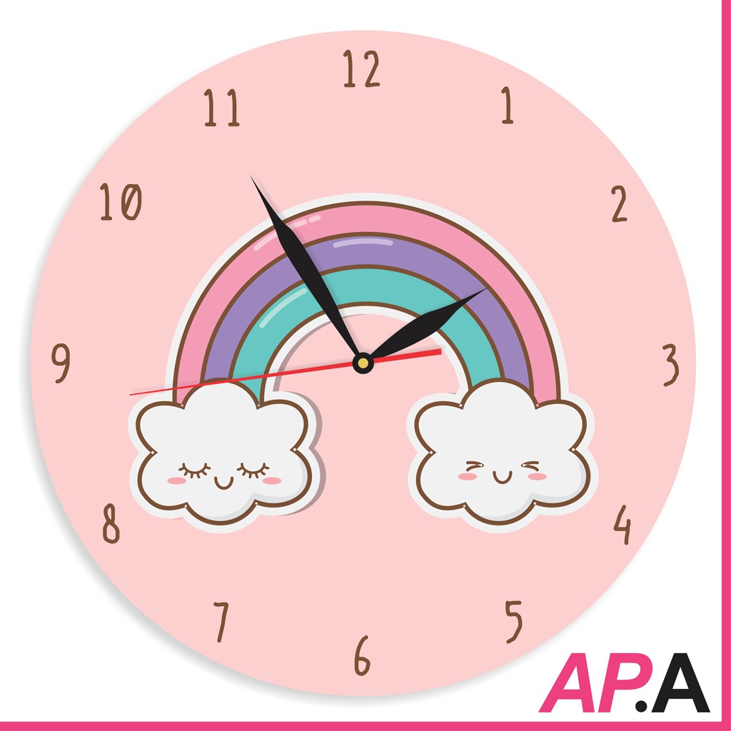 Jam Dinding Unik Pelangi Shabby Chic Pajangan Kamar Anak Cewe Estetik Funnybow Shopee Indonesia