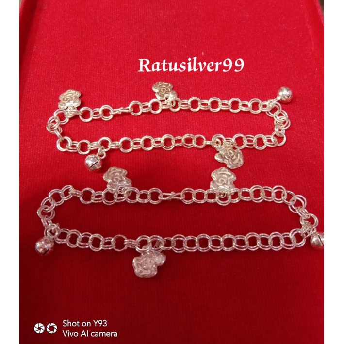 Gelang kaki baby perak