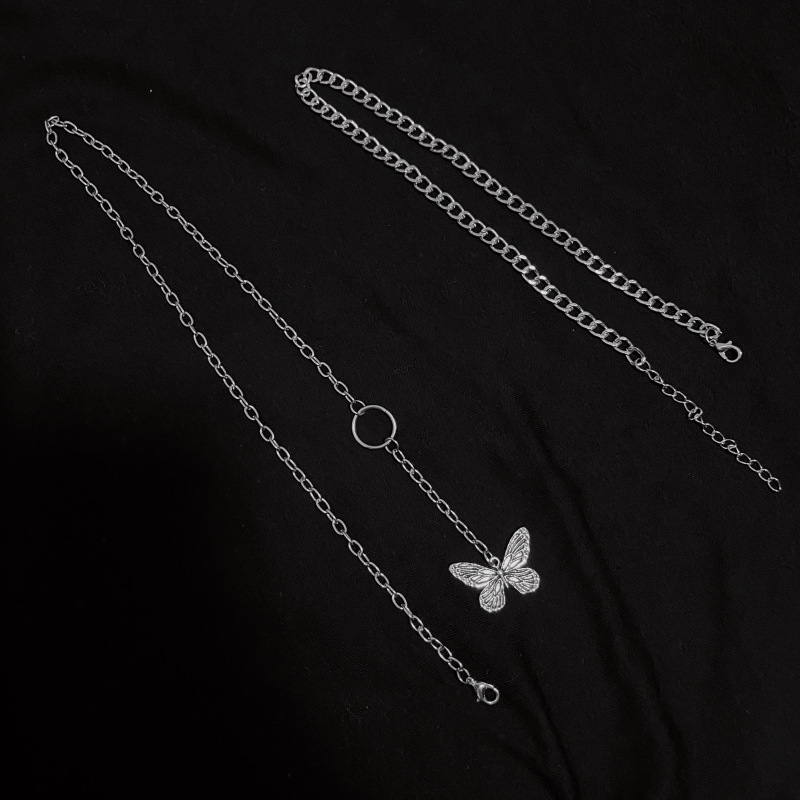 Kalung Model Double Layer Bentuk Kupu-Kupu Untuk Wanita Butterfly