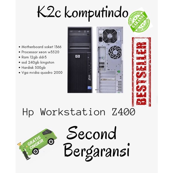 Cpu Hp worksatation Z400 ram 12gb ssd 240gb nvidia quadro 2000