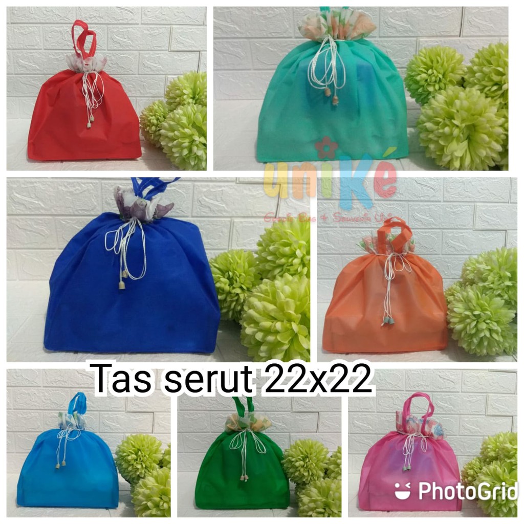 Tas Spunbond Serut Dos Nasi Kotak 22x22 Goodie Bag Goody Hajatan Grosir Murah