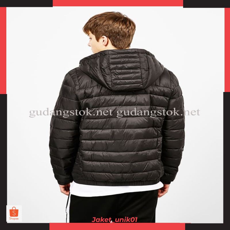 JU Jaket Pria Musim Dingin Bershka Original Hitam