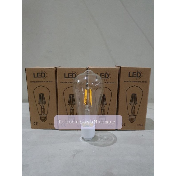 Lampu Cafe Classic/Lampu Led Filamen ST64 4w 4watt - Cahaya Kuning