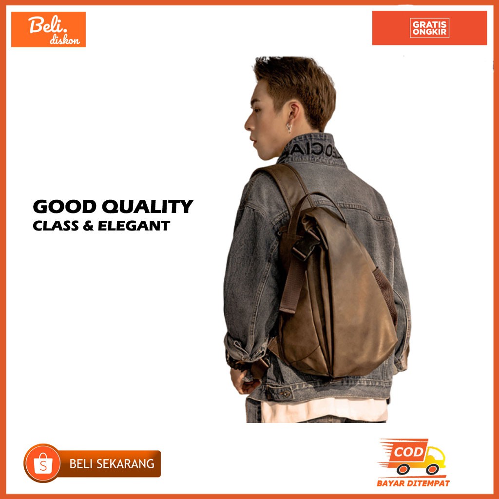 Kekinian Waistbag Dompet Waterproof Pouchbag Original C4S8 Mini Kain Polos Kulit Premium Canvas Tas 